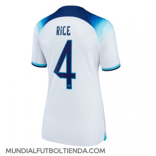 Camiseta Inglaterra Declan Rice #4 Primera Equipación Replica Mundial 2022 para mujer mangas cortas
